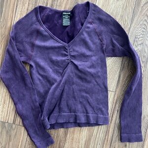 PINK Victorias Secret Activewear V-Neck Long Sleeve - Medium